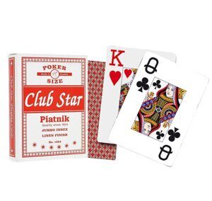 Карты для покера piatnik Club Star, джамбо индекс,1824, красная рубашка, 55л